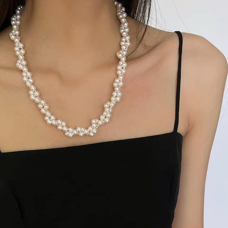 Zeffy Pearl Necklace 4MM/6MM/8MM Dainty Round Imitation Pearl Choker Necklace Wedding Pearl Necklace Delicate Jewelry for Women Simple Bridesmaid Jewelry Gifts - Image 2